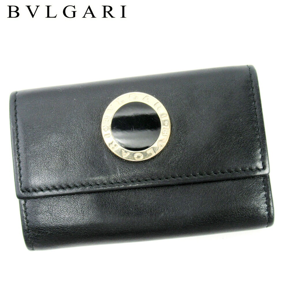 BVLGARI キーケース 6連 レザー ロゴ金具 ブラック - 通販 - pinehotel