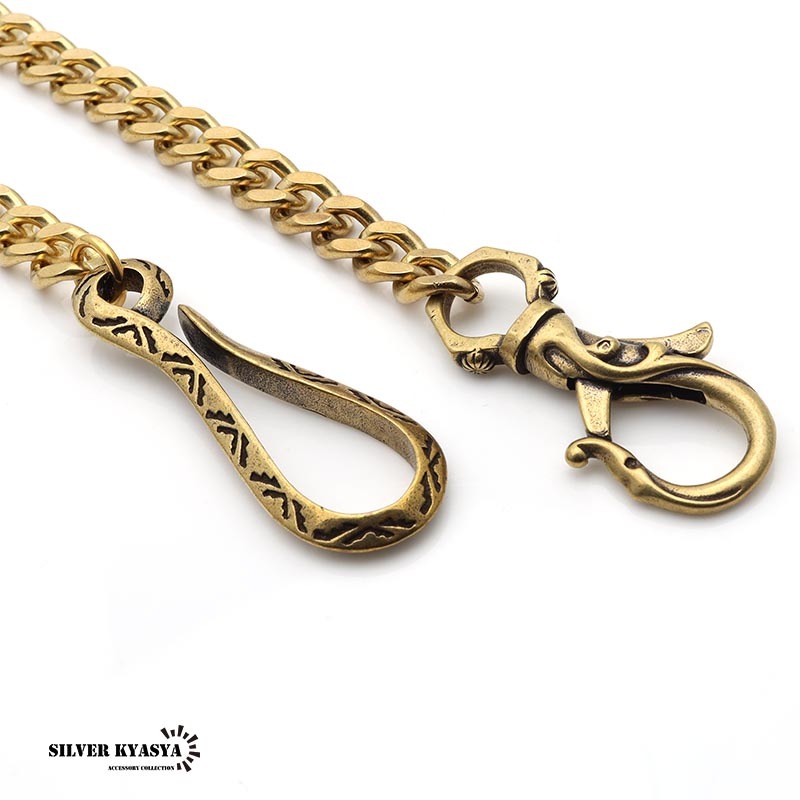 唐草クリップウォレットチェーン ゴールド [wc033]