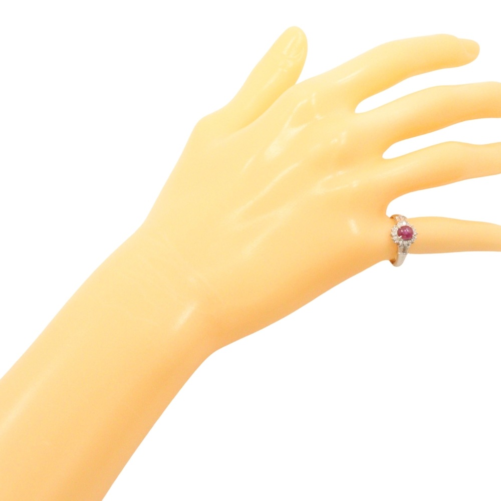 リング・指輪 Pt900プラチナ スタールビー ダイヤモンド 10号 0.93 D0.29 約4.2g レディース 中古品 Aランク