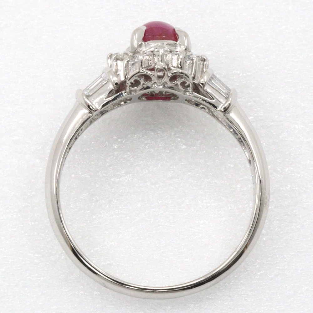 リング・指輪 Pt900プラチナ スタールビー ダイヤモンド 10号 0.93 D0.29 約4.2g レディース 中古品 Aランク