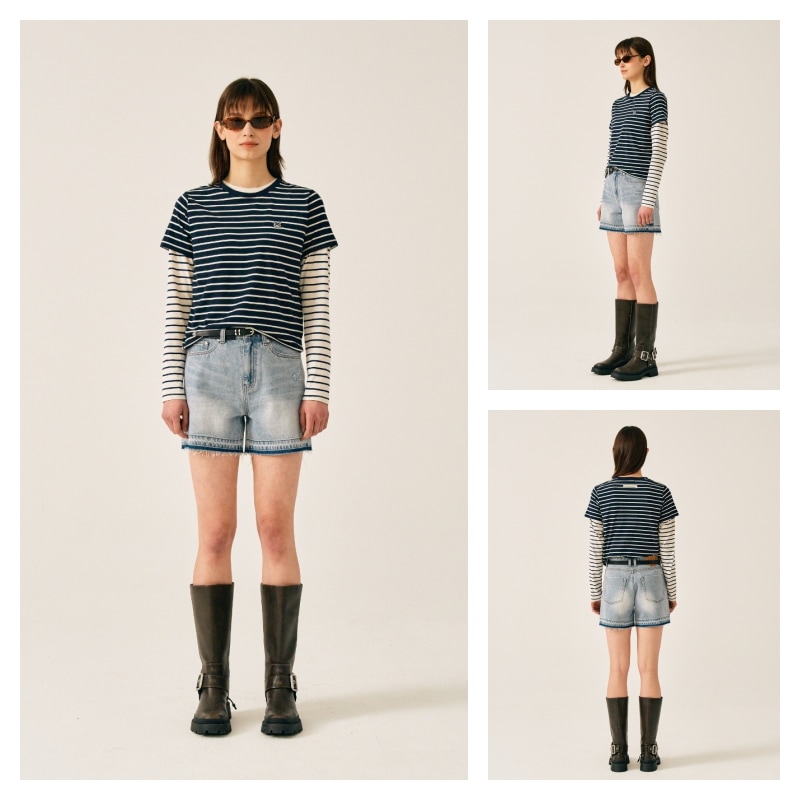★送料・関税込★SATUR★All Day Cotton Stripe T-Shirt★ MUSINSA公式 | SATUR All-Day Cotton Stripe Short-Sleeved T