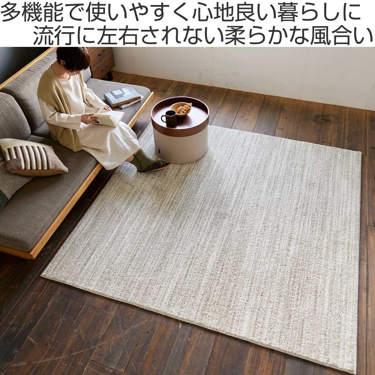 ラグ スミノエ エクリュ 130x190cm 洗える カーペット 絨毯 マット ラグマット 機能ラグ 長方形 1.5畳 防ダニ アレルブロック ホットカーペット対応 床暖対応 すべり止め