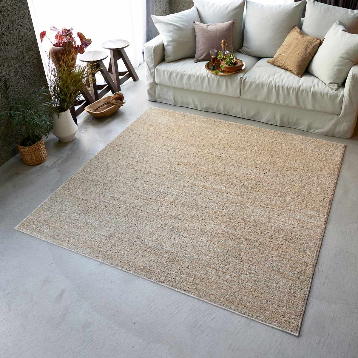 ラグ スミノエ エクリュ 130x190cm 洗える カーペット 絨毯 マット ラグマット 機能ラグ 長方形 1.5畳 防ダニ アレルブロック ホットカーペット対応 床暖対応 すべり止め