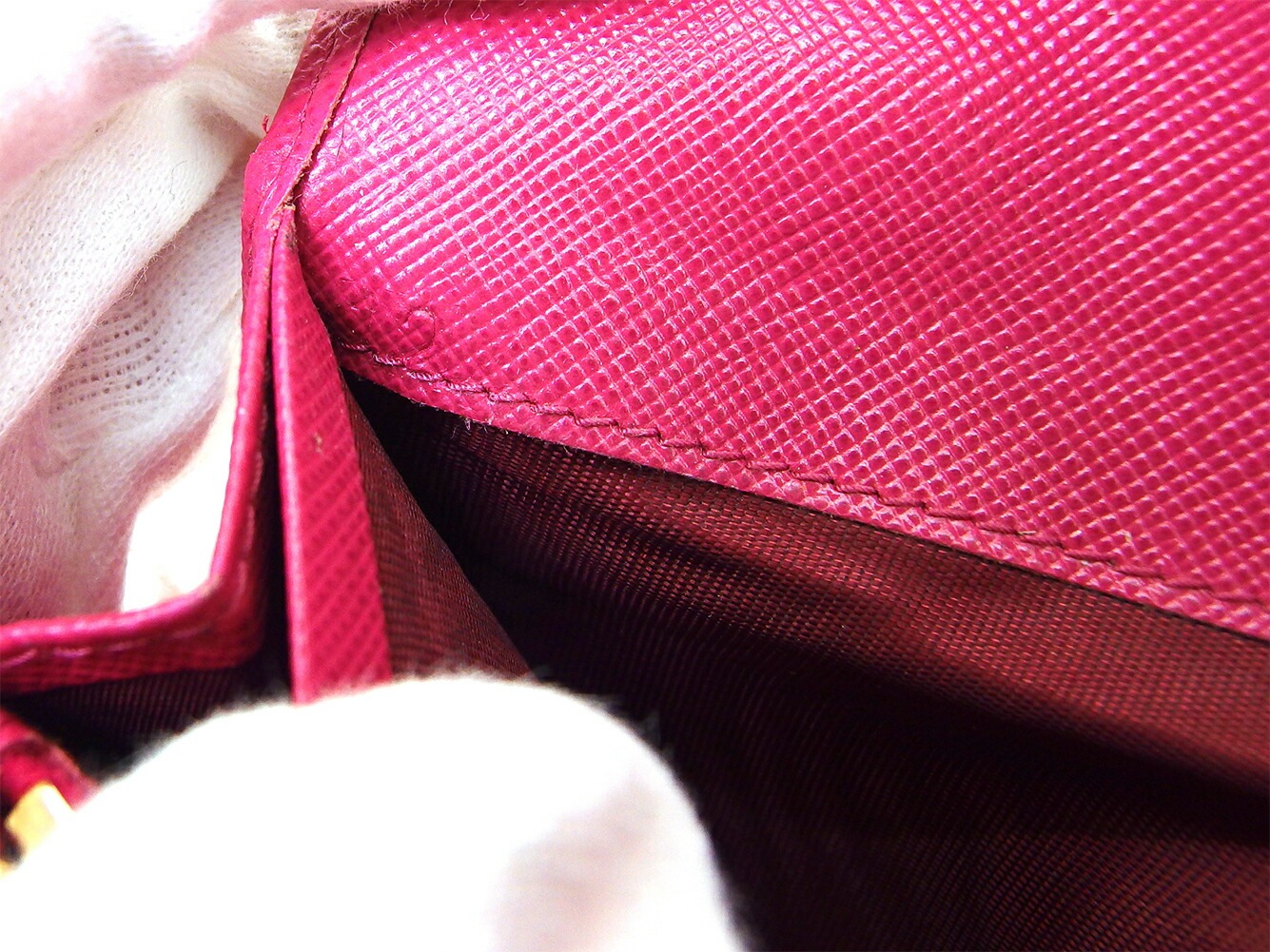 長財布 ファスナー付き 財布 リボン レディース ピンク ゴールド 中古