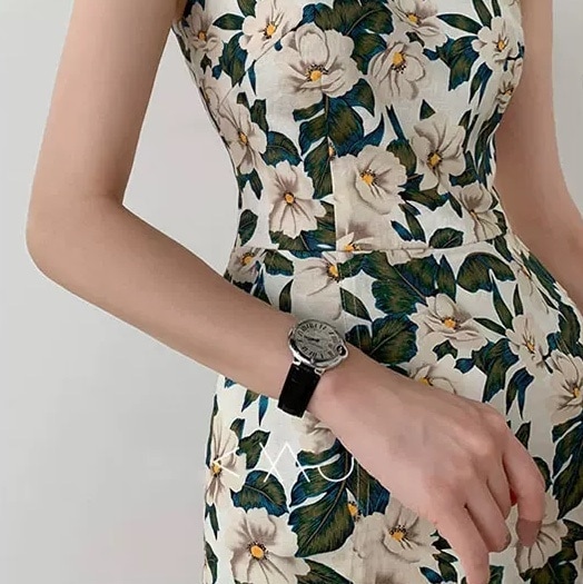 ワンピース ミニ ミニ丈 ショート ショート丈 袖なし ノースリーブ スリム 細身 ウエストマーク かわいい 大人可愛い おしゃれ お洒落 かっこいい レトロ アジアン こなれ感 花柄 小花柄