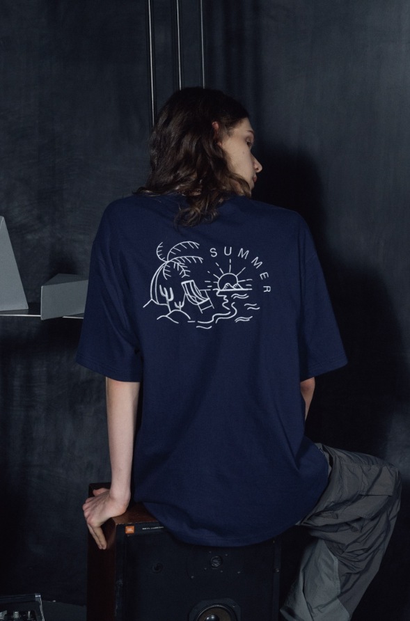 【CPGN STUDIO】23SS★ Wondering Embroidery Short Sleeve Tee CPGN STUDIO】 Summer Ocean Embroidery Short Sleeve Tee T