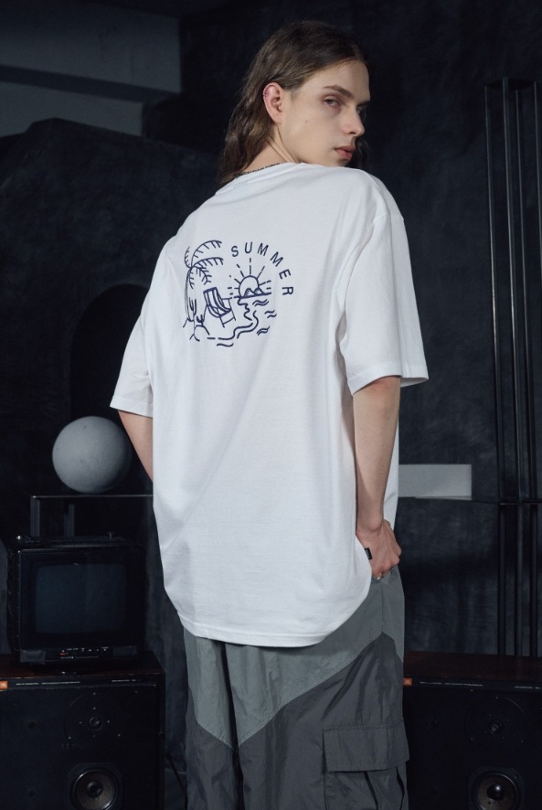 CPGN STUDIO】 Summer Ocean Embroidery Short Sleeve Tee T
