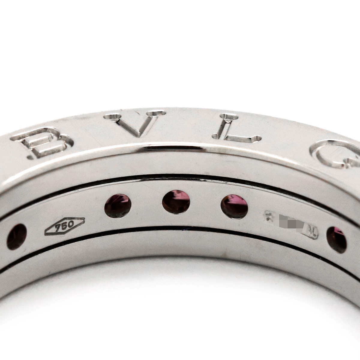 ブルガリ BVLGARI リング 指輪 ビーゼロワン B-zero1 XS ロードライトガーネット 1バンド K18WG ロードライトガーネット ホワイトゴールド #50(JP10) 750WG 18