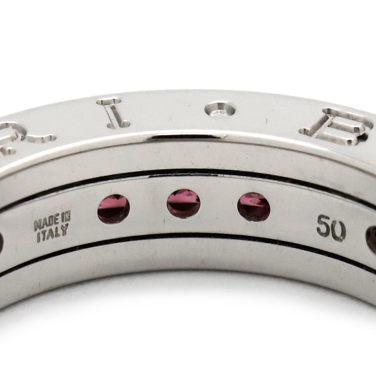 ブルガリ BVLGARI リング 指輪 ビーゼロワン B-zero1 XS ロードライトガーネット 1バンド K18WG ロードライトガーネット ホワイトゴールド #50(JP10) 750WG 18