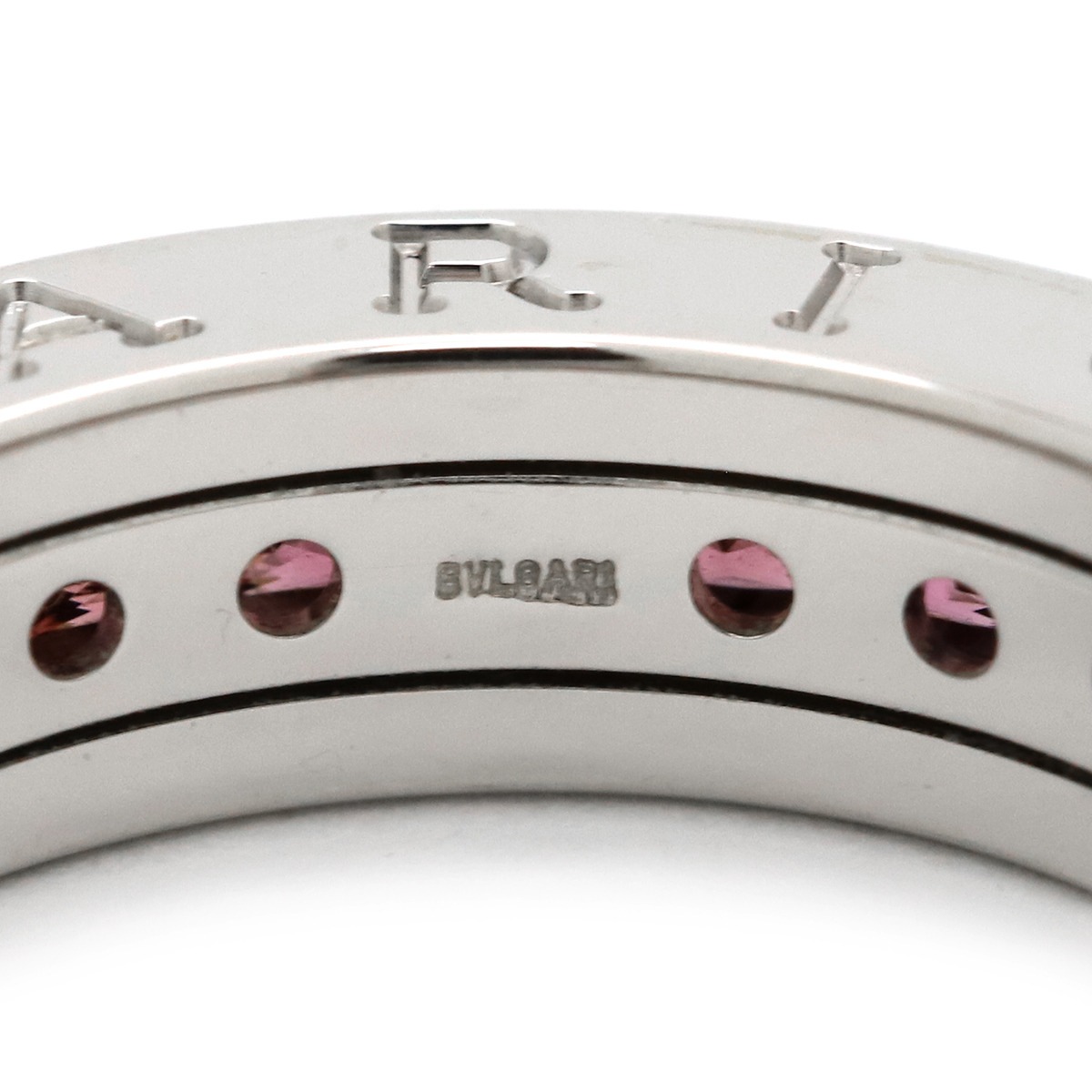 ブルガリ BVLGARI リング 指輪 ビーゼロワン B-zero1 XS ロードライトガーネット 1バンド K18WG ロードライトガーネット ホワイトゴールド #50(JP10) 750WG 18