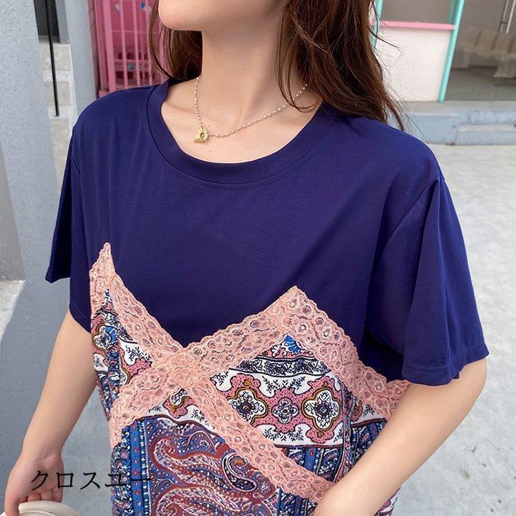 ワンピース レディース 40代 マキシワンピース 春夏 半袖 フレアスカート きれいめ 総柄 切り替え 韓国風 20代 30代 50代 UVカット マキシ