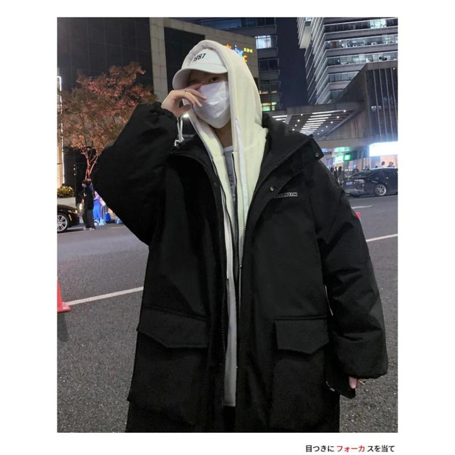 中綿コート メンズ 中綿ジャケット ロング丈 フード付き フェイクレイヤード 冬アウター 防寒 厚手 暖か ゆったり 大きいサイズ 冬 おしゃれ 新作