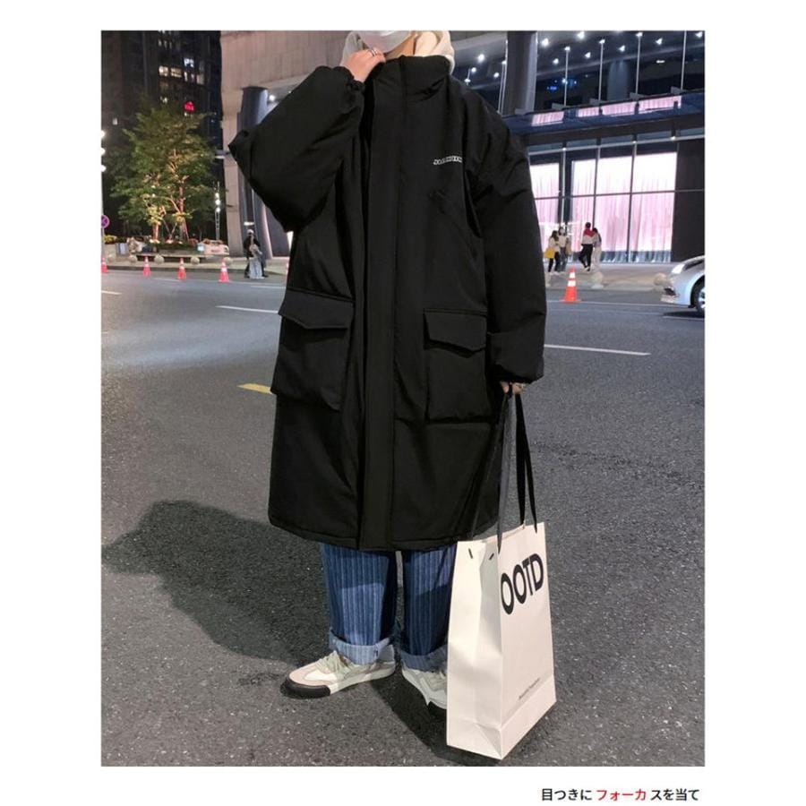 中綿コート メンズ 中綿ジャケット ロング丈 フード付き フェイクレイヤード 冬アウター 防寒 厚手 暖か ゆったり 大きいサイズ 冬 おしゃれ 新作