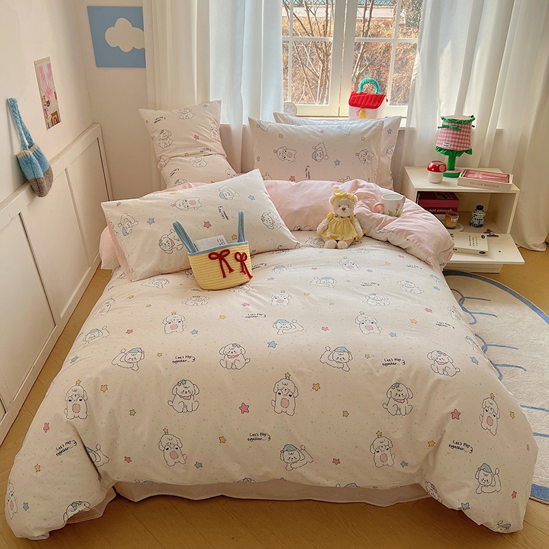 綿4点セット 純綿ツイルプリント寝具3点セット 学生・子供寮用 綿4点セット 純綿ツイルプリント寝具3点セット 学生・子供寮用