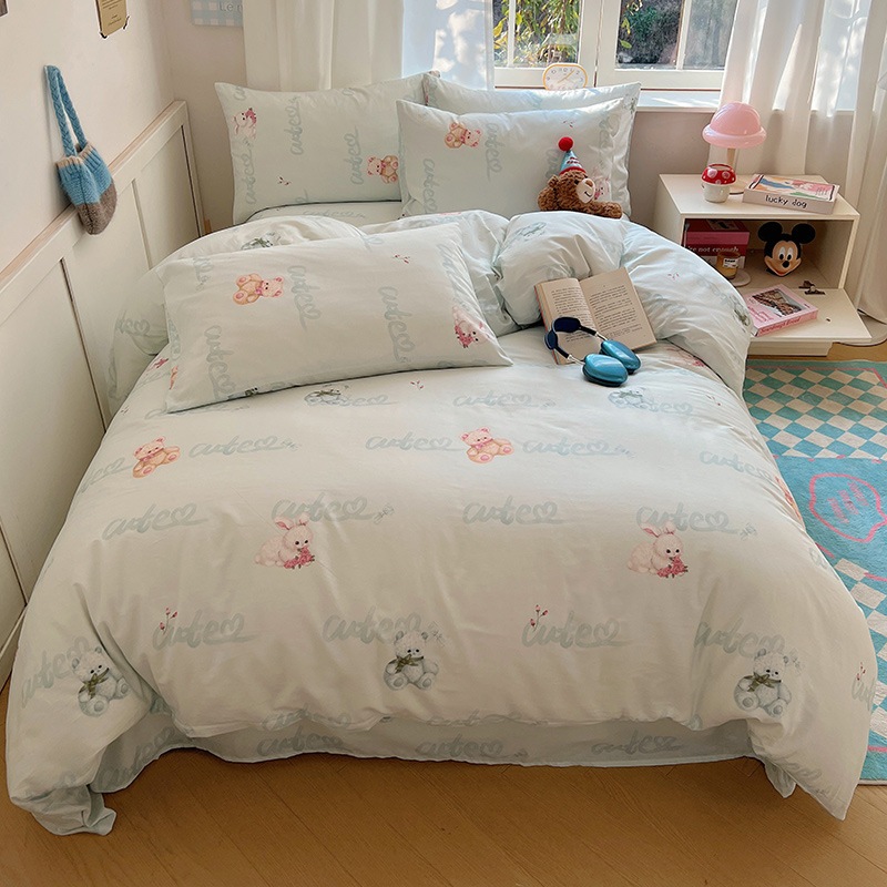 綿4点セット 純綿ツイルプリント寝具3点セット 学生・子供寮用 綿4点セット 純綿ツイルプリント寝具3点セット 学生・子供寮用