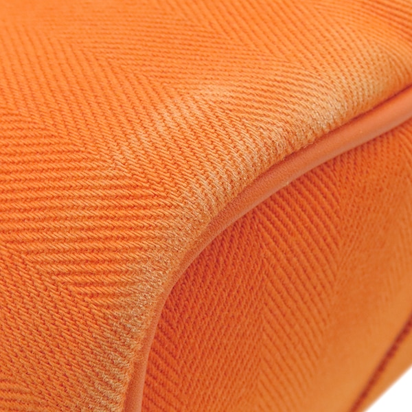 エルメス HERMES ハンドバッグ ヴァルパライソ PM トワルシェブロン レザー オレンジ シルバー金具 G刻印 【保存袋】【中古】
