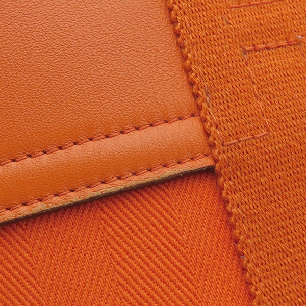 エルメス HERMES ハンドバッグ ヴァルパライソ PM トワルシェブロン レザー オレンジ シルバー金具 G刻印 【保存袋】【中古】