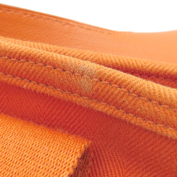 エルメス HERMES ハンドバッグ ヴァルパライソ PM トワルシェブロン レザー オレンジ シルバー金具 G刻印 【保存袋】【中古】