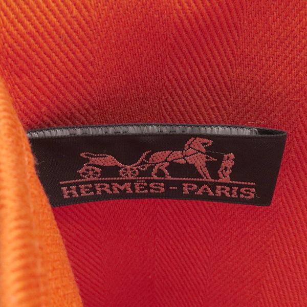 エルメス HERMES ハンドバッグ ヴァルパライソ PM トワルシェブロン レザー オレンジ シルバー金具 G刻印 【保存袋】【中古】