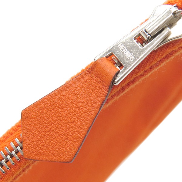 エルメス HERMES ハンドバッグ ヴァルパライソ PM トワルシェブロン レザー オレンジ シルバー金具 G刻印 【保存袋】【中古】