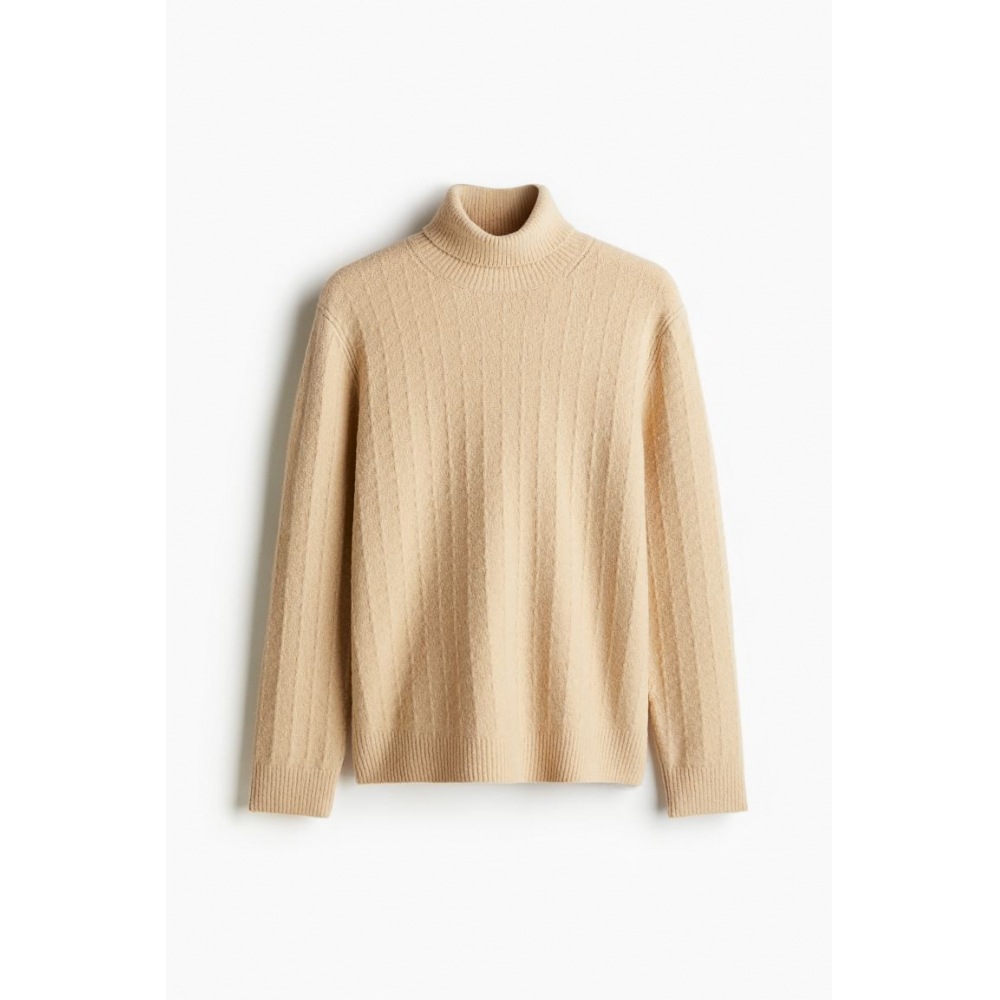 H&M タートルネックセーターレギュラーフィットベージュ