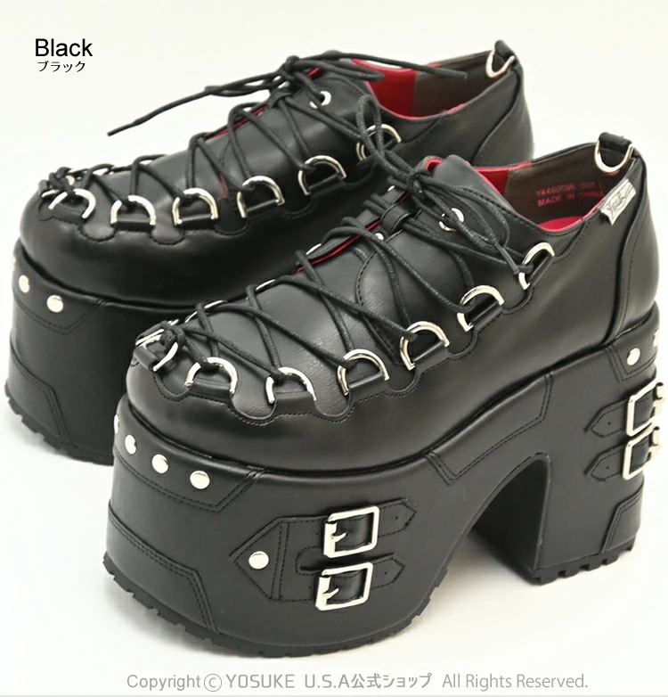 公式SHOP特典キズ補修液付 / 直営SHOP限定 ヨースケ 厚底 レースアップシューズ レディース 厚底ブーツ D管 公式SHOP特典キズ補修液付 / 直営SHOP限定 ヨースケ 厚底 レースアップシューズ レディース 厚底ブーツ D管