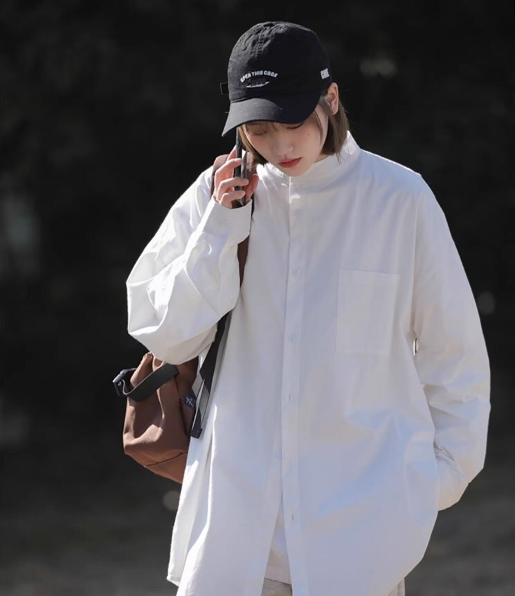 L シンプル 白 コンシャス袖 きれいめ ライン ブラウス レディース Ⅴ