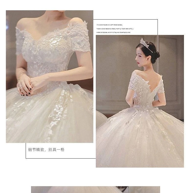 ワンショルダーウェディングドレス花嫁2025スーパードリームプリンセスドレステールシンプル