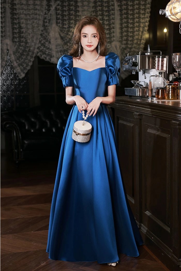 パーテイードレス ロング丈ドレス 袖有り パフスリーブ セクシー レディース 着痩せ 発表会 演奏会 二次会 大きいサイズ エレガント 20代 30代 40代 大人 可愛い 結婚式 披露宴 フォーマル