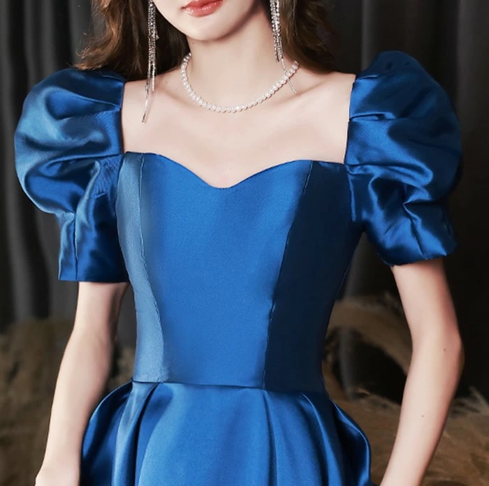 パーテイードレス ロング丈ドレス 袖有り パフスリーブ セクシー レディース 着痩せ 発表会 演奏会 二次会 大きいサイズ エレガント 20代 30代 40代 大人 可愛い 結婚式 披露宴 フォーマル