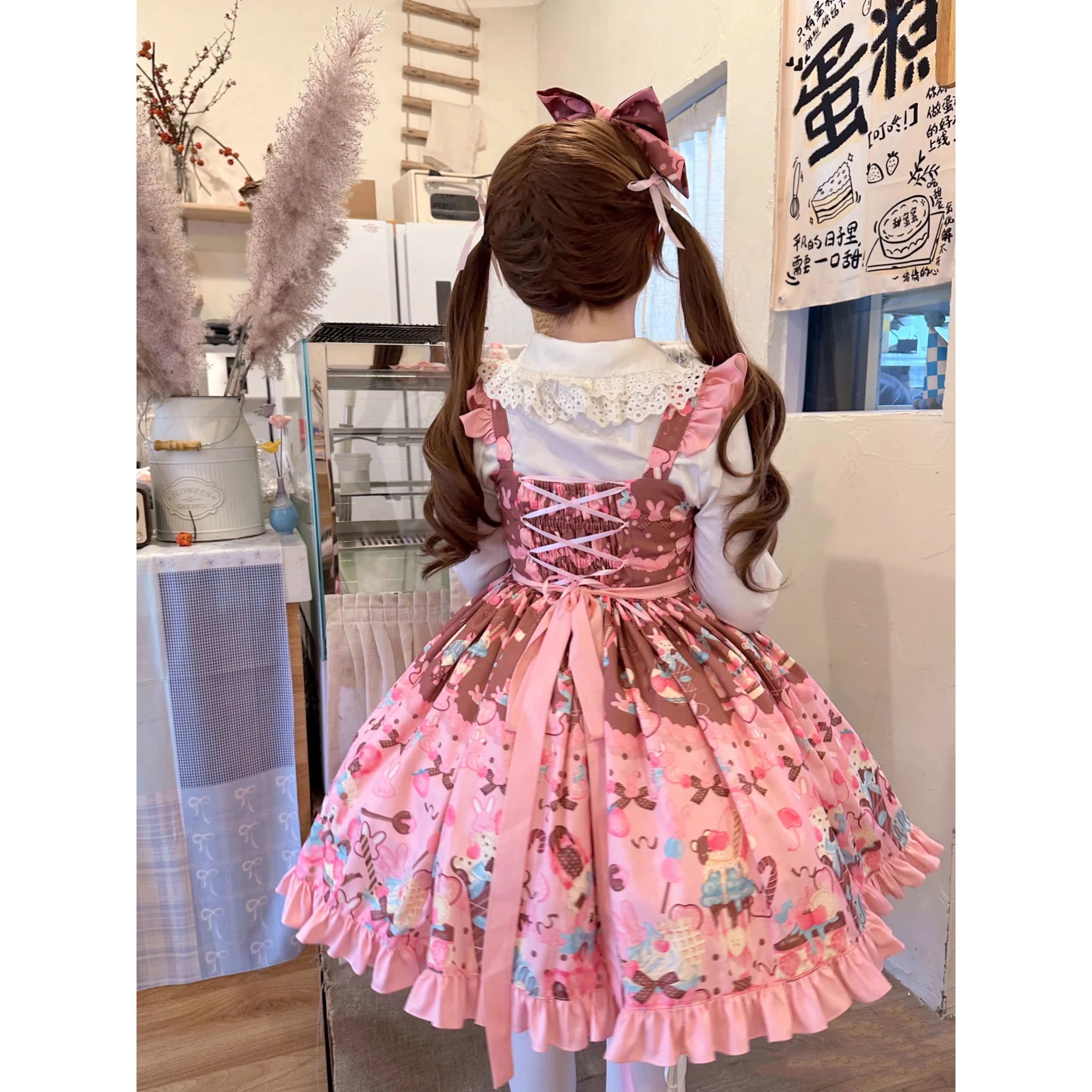 正规品Lolita裙洛丽塔夏新款粉色JSK套装连衣裙大童兔兔公主裙 正规品Lolita裙洛丽塔夏新款粉色JSK套装连衣裙大童兔兔公主裙