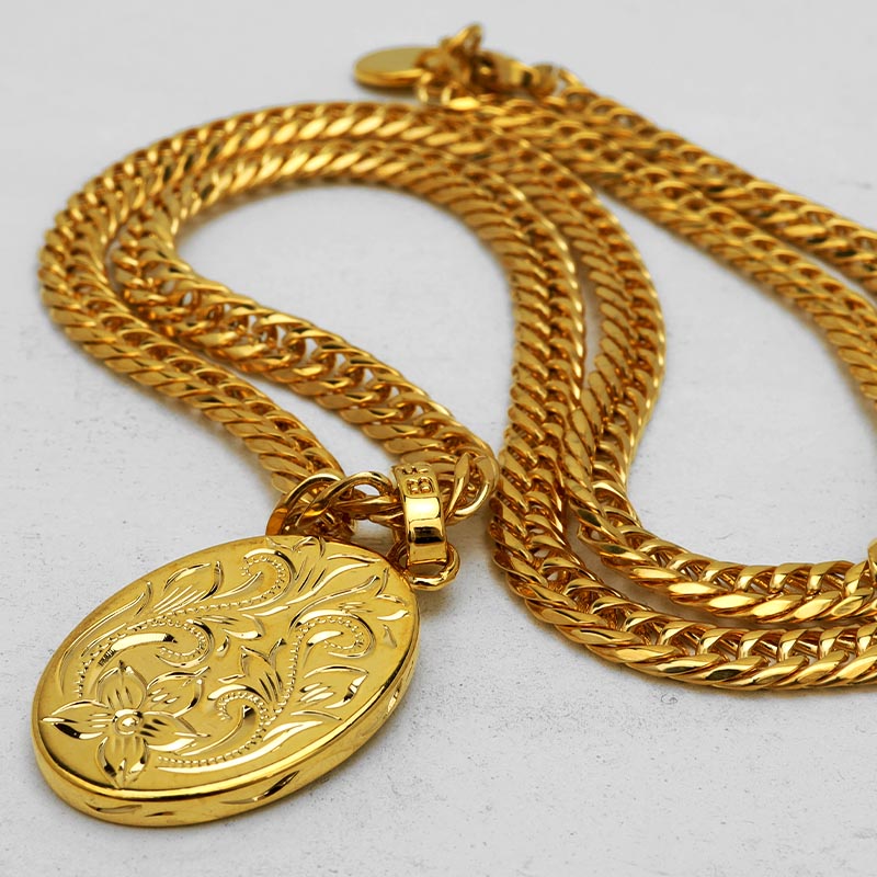 BFF オーバルネックレス ダブル喜平 [bffn021-g]