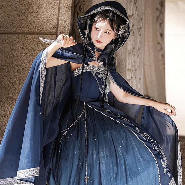 婦人用マント付きドレス日本製 プリンセスマント 子供 ロング フード付き ケープ 羽織り