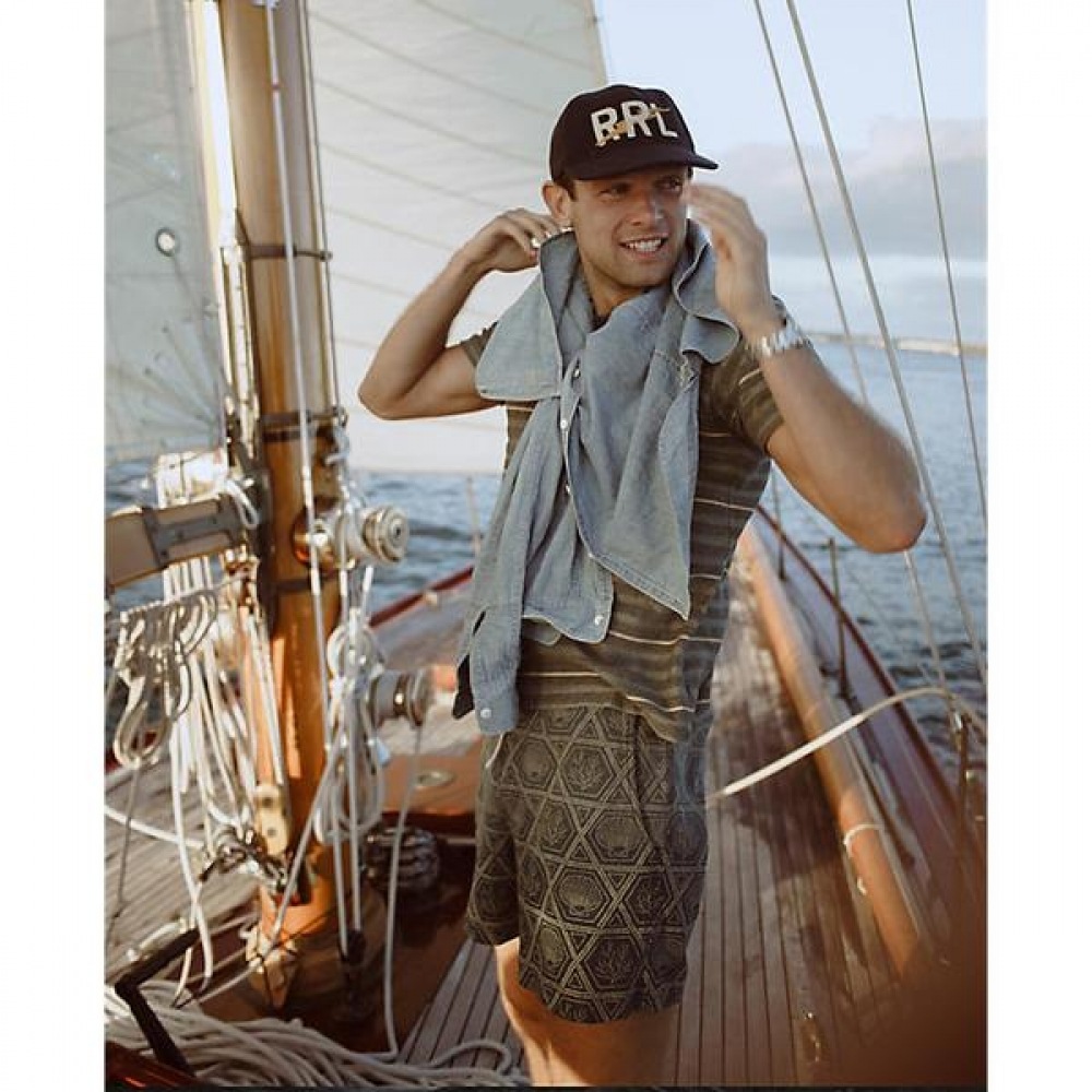 RRL インディゴシェルプリントジャージーショート MNRRSHO14G20044400