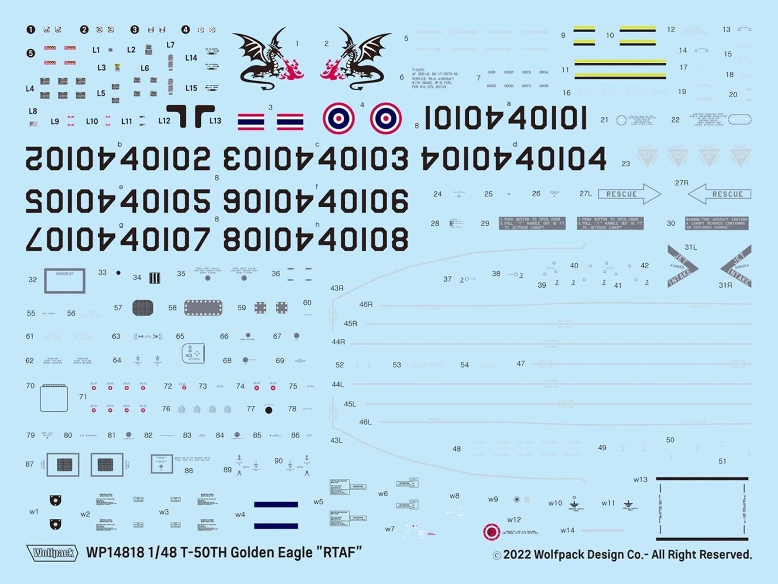 WOLFPACK 1/48 T-50TH Golden Eagle RTAF Lead-In Fighter Trainer Model kit WP14818