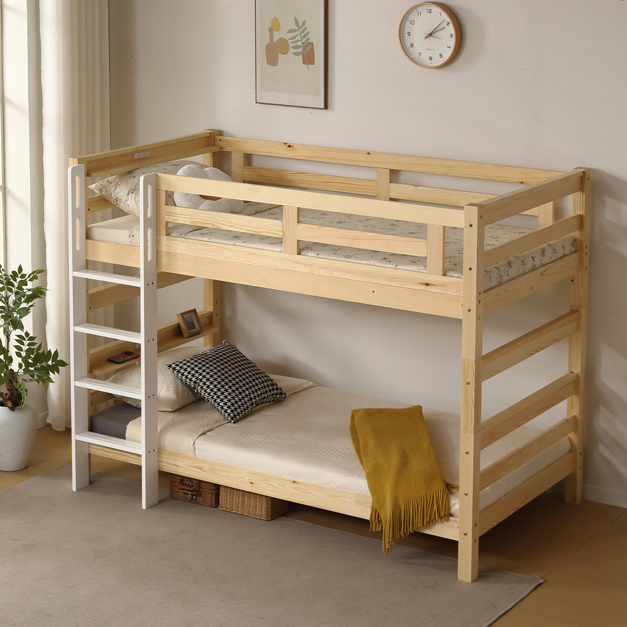 ロフトベッド 木製 シングル 分割可能 省スペース システムベッド