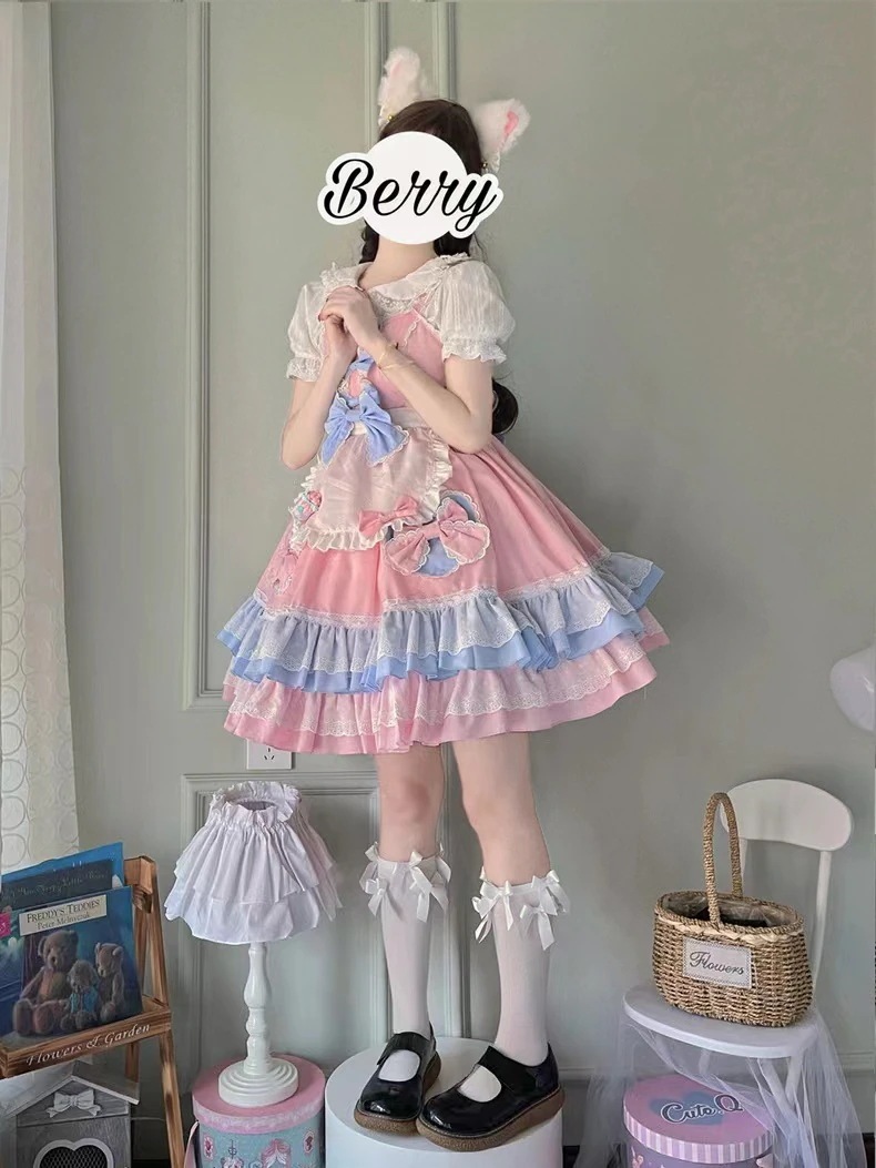 Lolita夏大童jskワンピースロリータが痩せて腰を収めた女子ロリータレーススカート Lolita夏大童jskワンピースロリータが痩せて腰を収めた女子ロリータレーススカート