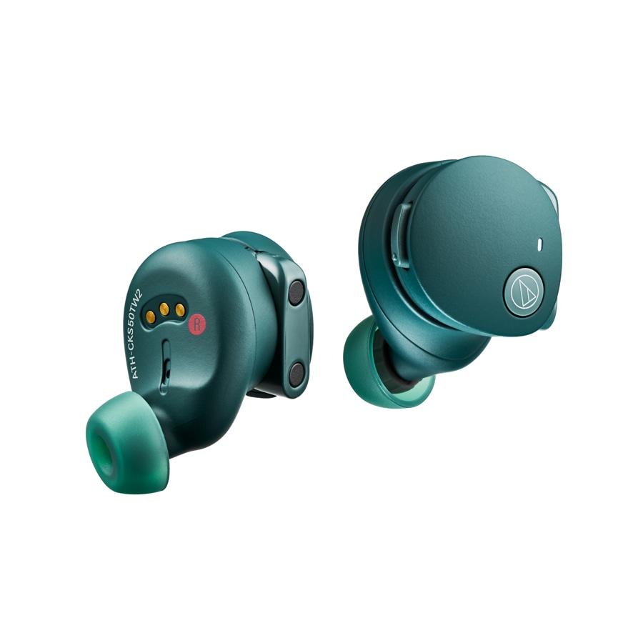 オーディオテクニカ ATH-CKS50TW2-GR ノイズキャンセリング機能搭載完全ワイヤレス　Bluetoothイヤホン(グリーン) ATHCKS50TW2GR