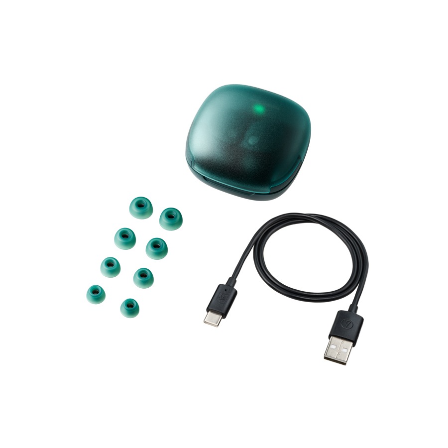 オーディオテクニカ ATH-CKS50TW2-GR ノイズキャンセリング機能搭載完全ワイヤレス　Bluetoothイヤホン(グリーン) ATHCKS50TW2GR