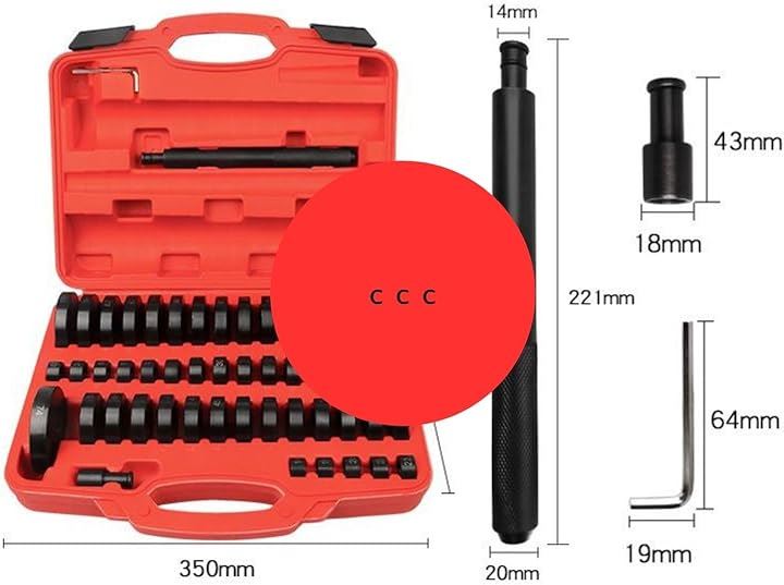 油圧プレス アタッチメント アダプターセット 52点 18mm-74mm オイルシール ベアリング プッシュ 圧入( 52点セット)