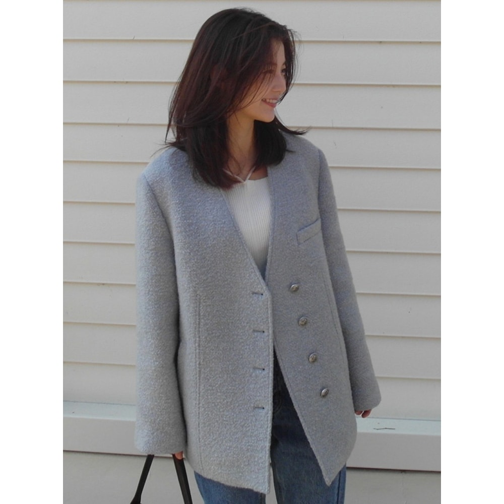 LOEUVRE ノーカラーブークレジャケット SW3WJ474 21