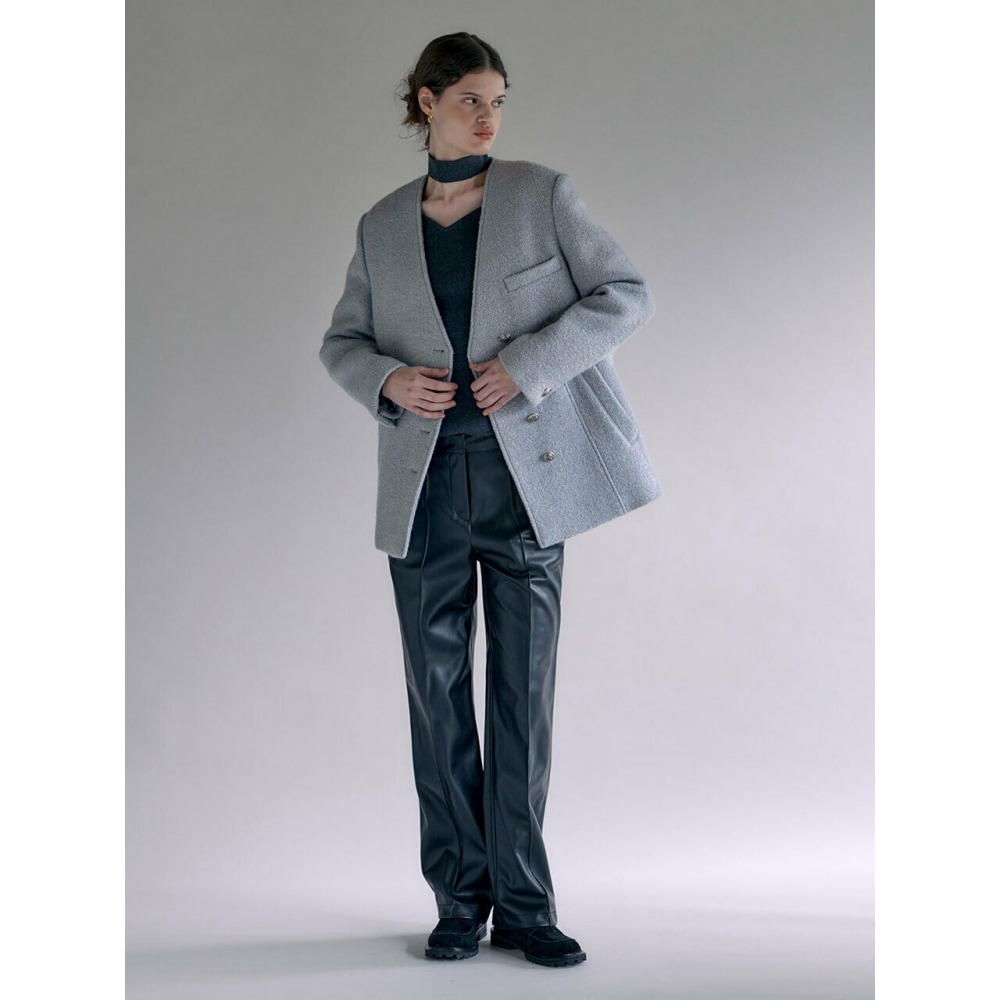 LOEUVRE ノーカラーブークレジャケット SW3WJ474 21