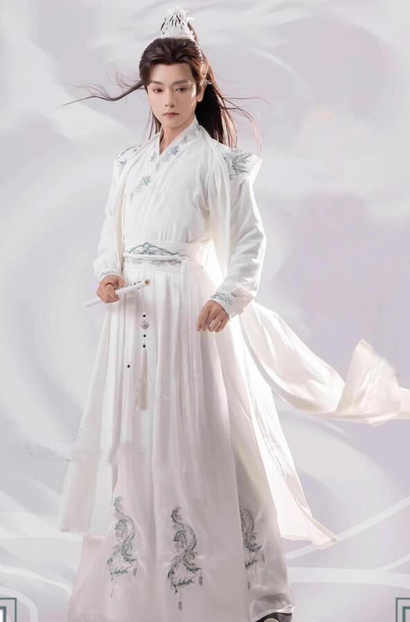 漢服 中華衣裳 メンズ 男女兼用 漢服3点セット 5点セット 黒 白 羽織付き 龍刺しゅう おしゃれ 交差襟 飄逸 チャイナ服 カンフー 武術 侠客 中国古代服装 中華古代時代劇 変身 変装 ハロウィ