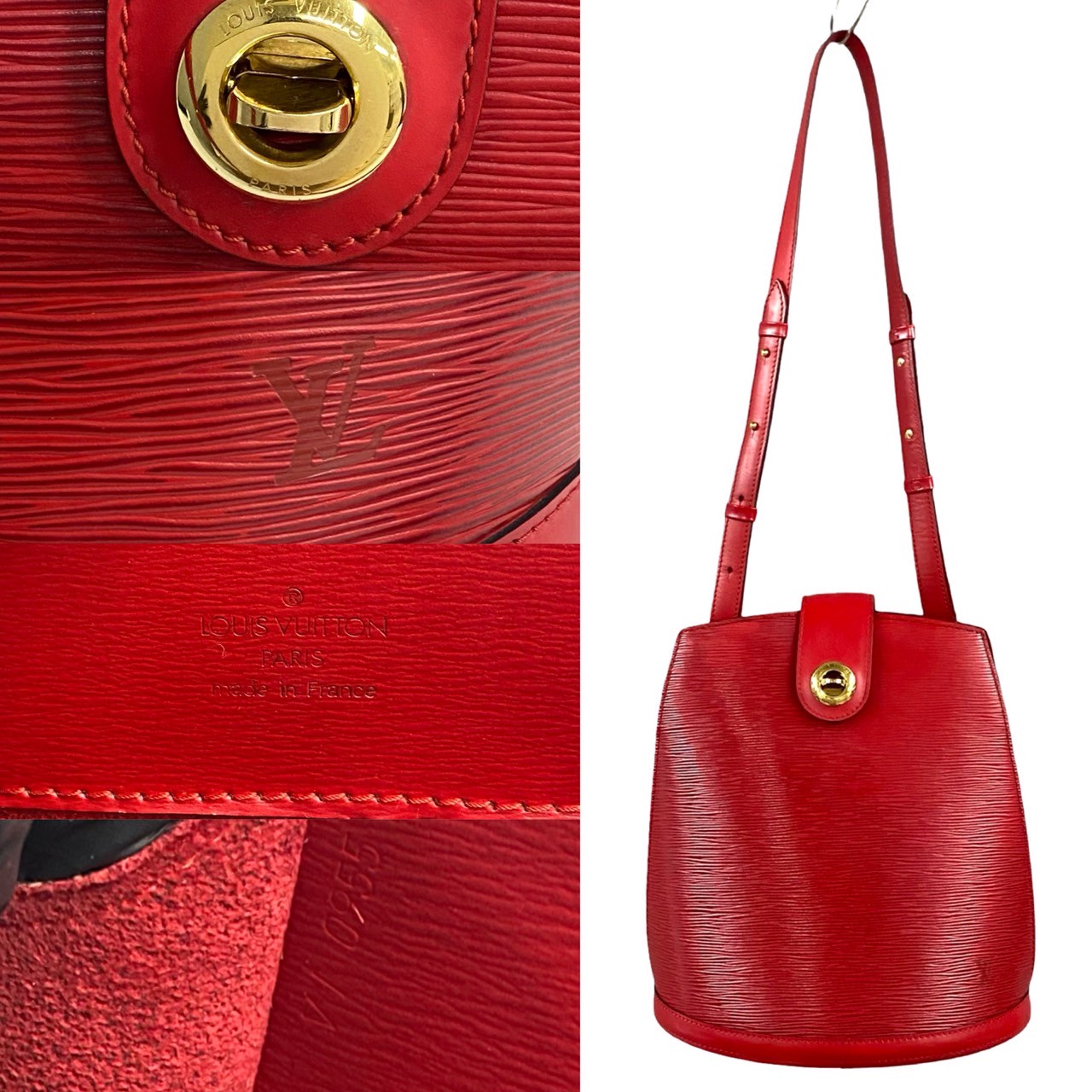 ヴィンテージ クリュニー エピショルダーバッグ エピレザー レッド 20348