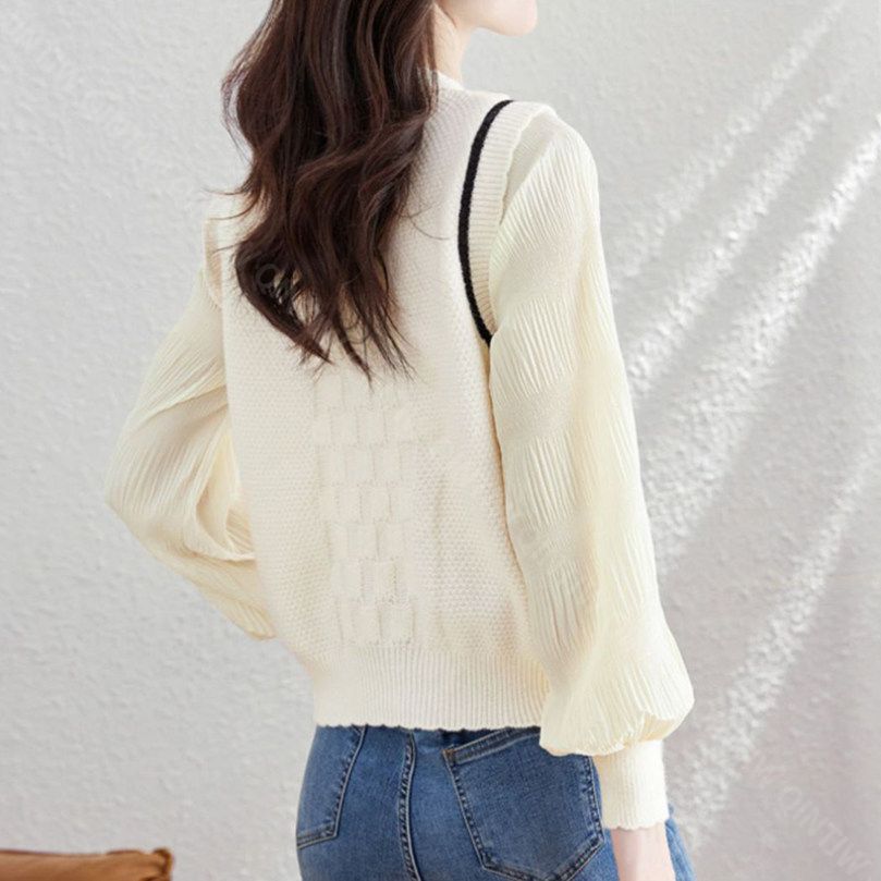 OFFクーポン 肩出し セーター レディース クルーネック ニット 長袖 スリーブ パフスリーブ トップス 大きい ビッグシルエット 体型カバー 大人 ニットトップス 秋ニット 薄手 ゆるセーター 秋