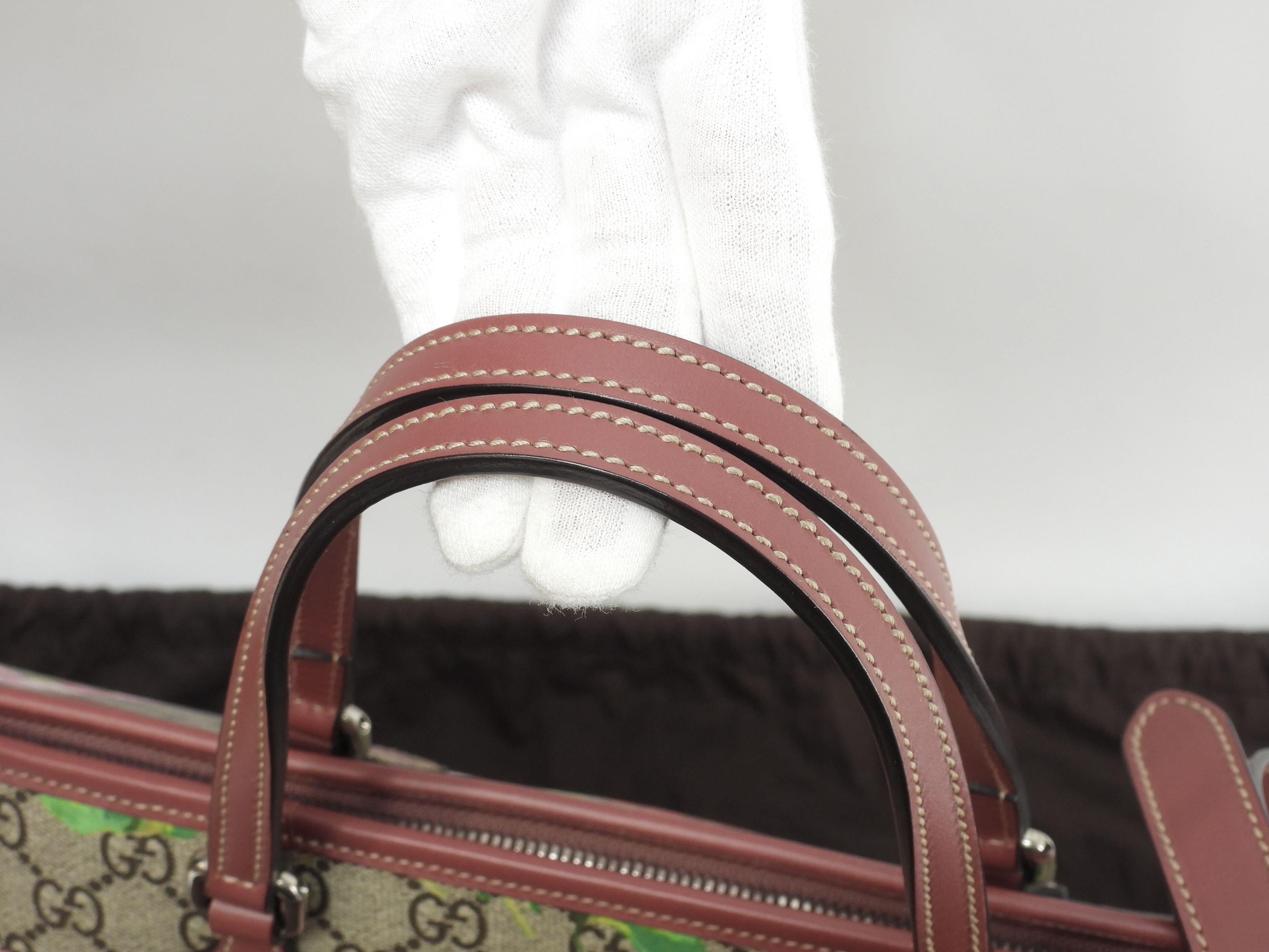 s付トートバッグ ブルームス ソフトGGグレー花 ハンドバッグ 極美品@ 5 s付トートバッグ ブルームス ソフトGGグレー花 ハンドバッグ 極美品@ 5