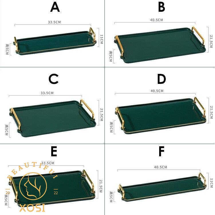 リビング用品 キッチン用品 整理整頓 トレイ 取っ手 無地 大理石調 ラグジュアリー モダンテイスト ホワイト ゴールド 可愛い/[ahw12]