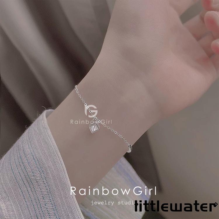 ブレスレット レディース ホワイトデーのお返し 女性 30代 四角 パイプ チェーン プラチナ仕上げ ギフト 母の日ギフト