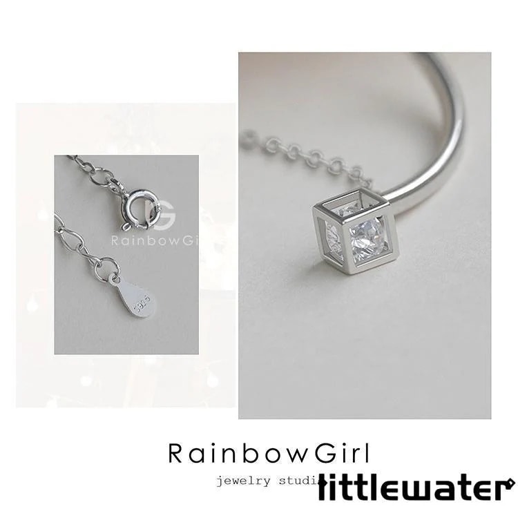 ブレスレット レディース ホワイトデーのお返し 女性 30代 四角 パイプ チェーン プラチナ仕上げ ギフト 母の日ギフト