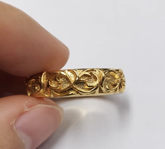 職人ハンドメイドかぎ針編みスタイル CH エタニティラタンリングゴールドメッキパンクレトロロックリング